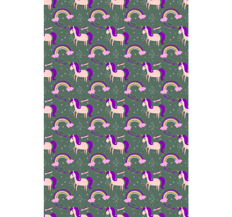 Cortina roller infantil patrón de unicornio morado - TenVinilo