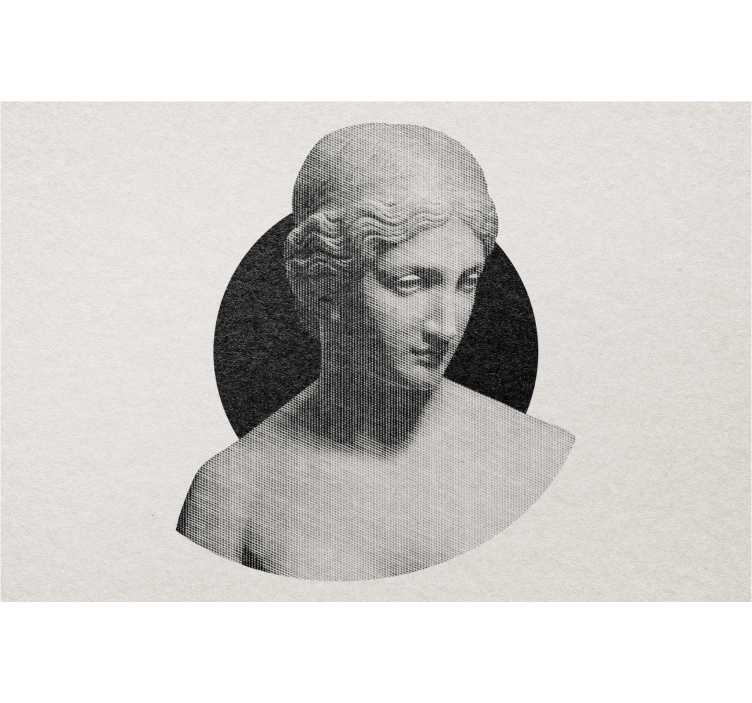 Cortina roller dibujos busto de escultura tradicional - TenVinilo