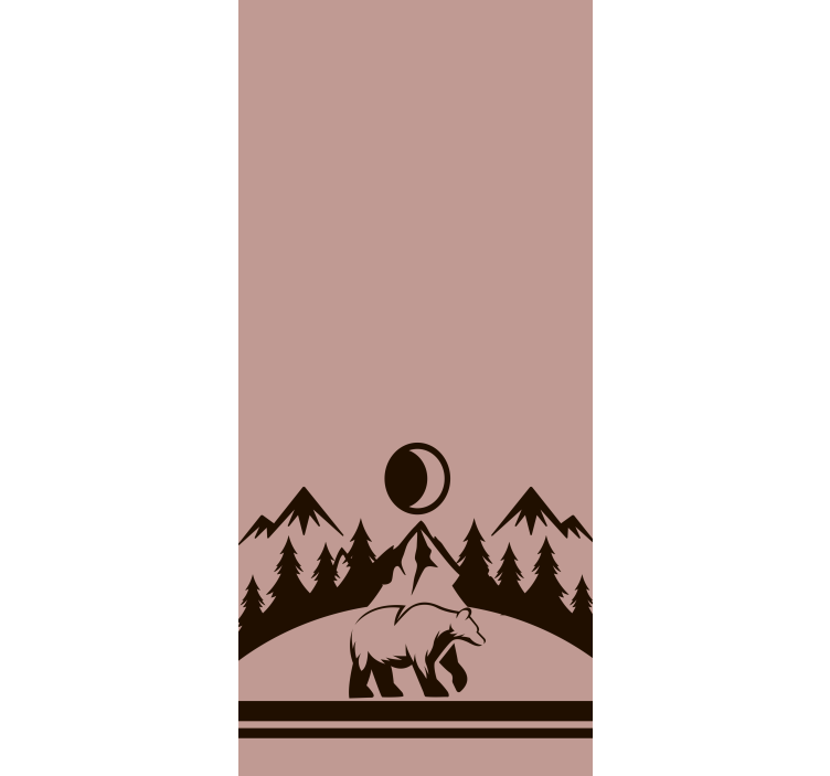 Cortina roller animales oso y montañas - TenVinilo