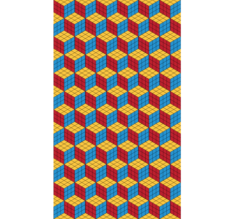 Cortina roller geek patrón de cubo colorido - TenVinilo