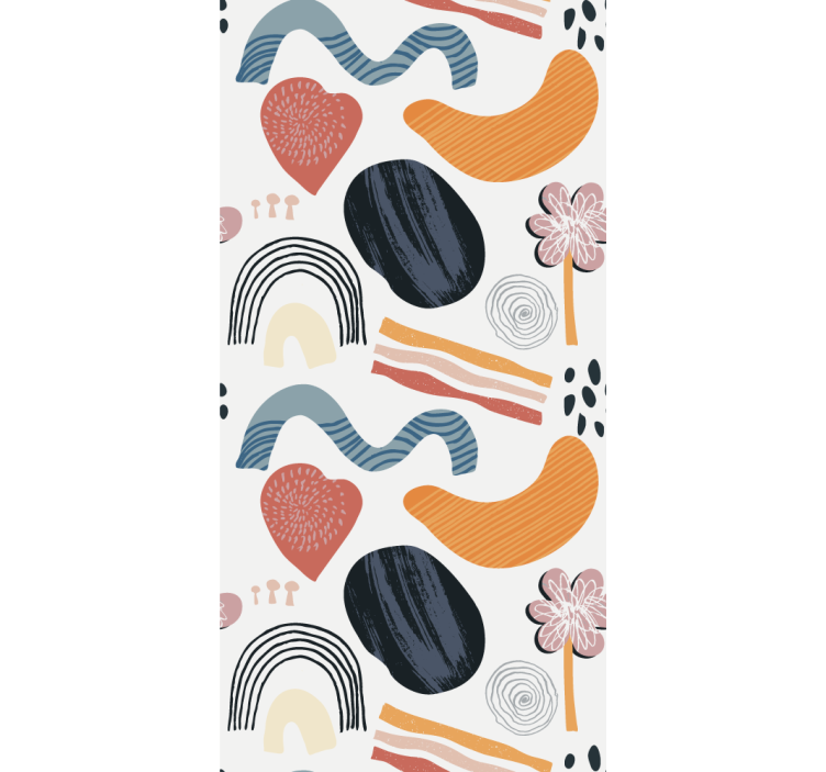 Cortina roller dibujos formas abstractas pastel - TenVinilo