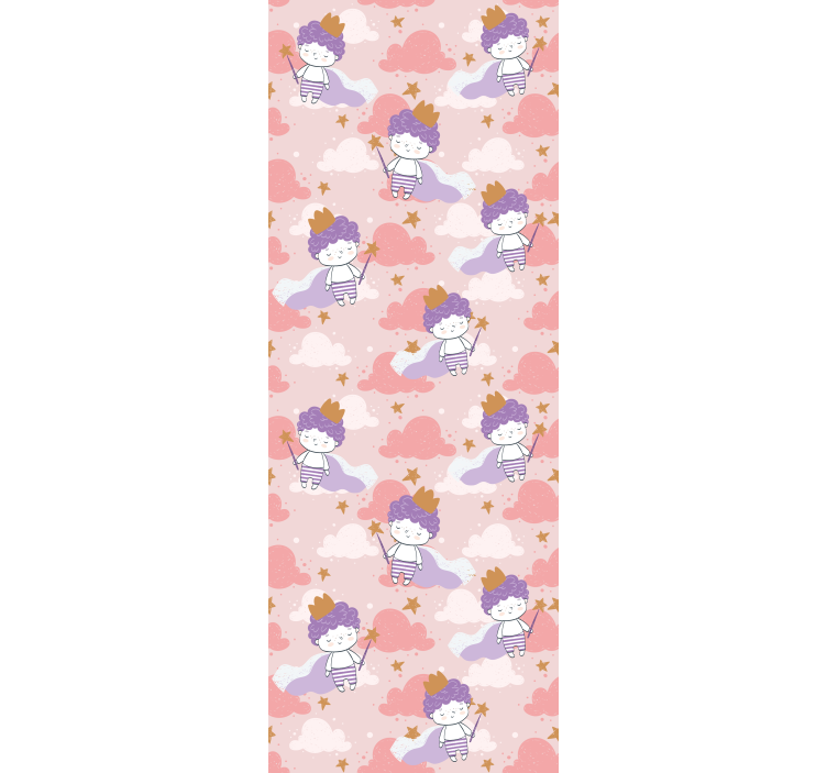 Cortina roller infantil princesas adorables y nubes - TenVinilo