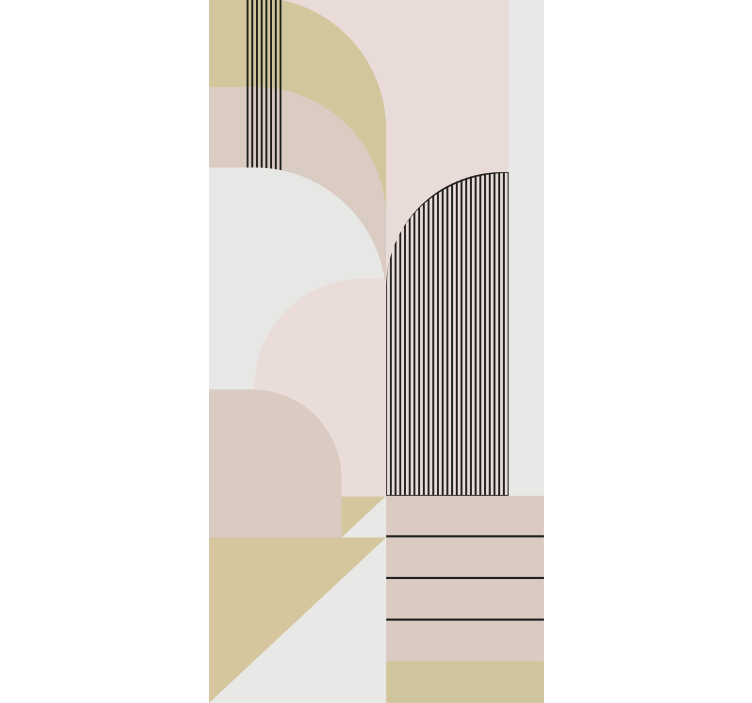 Cortina roller moderno diseño de curva geométrica - TenVinilo