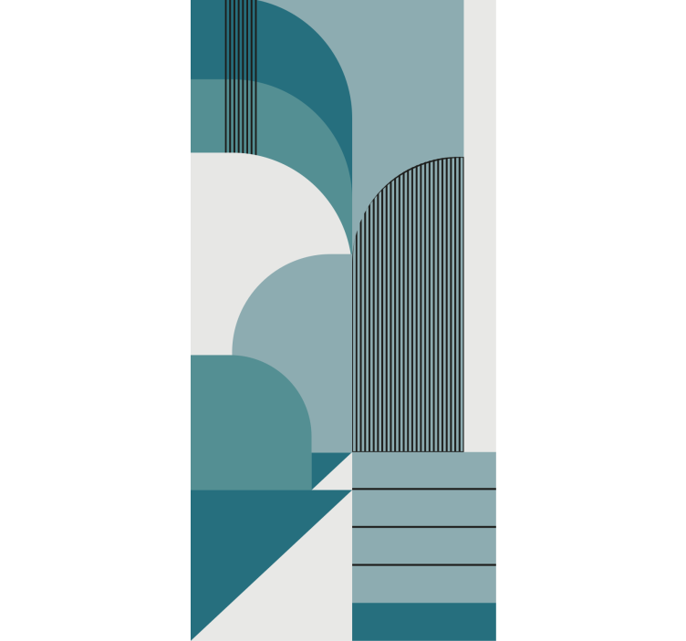 Cortina roller moderno patrones de arco azul - TenVinilo