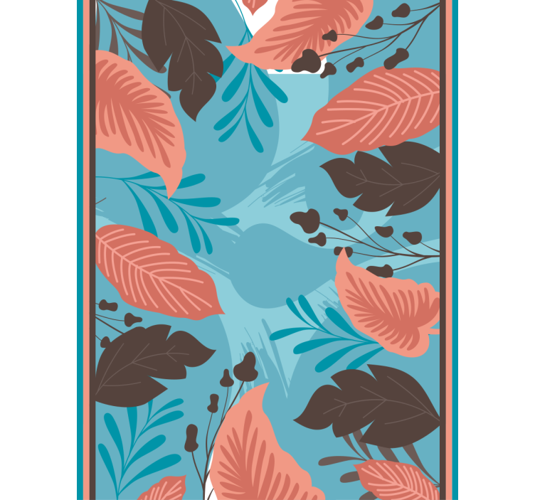 Cortina roller flores arreglo floral con hojas - TenVinilo