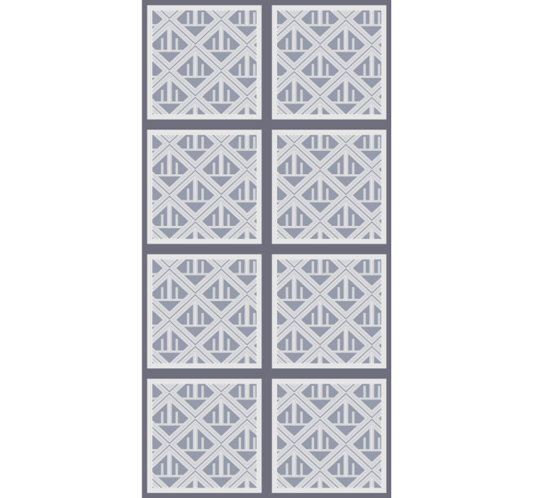 Cortina roller moderno secciones con patrones geométricos - TenVinilo