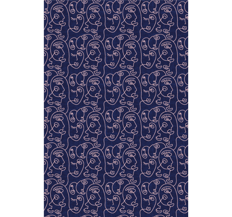 Cortina roller dibujos patrón de cara abstracta - TenVinilo