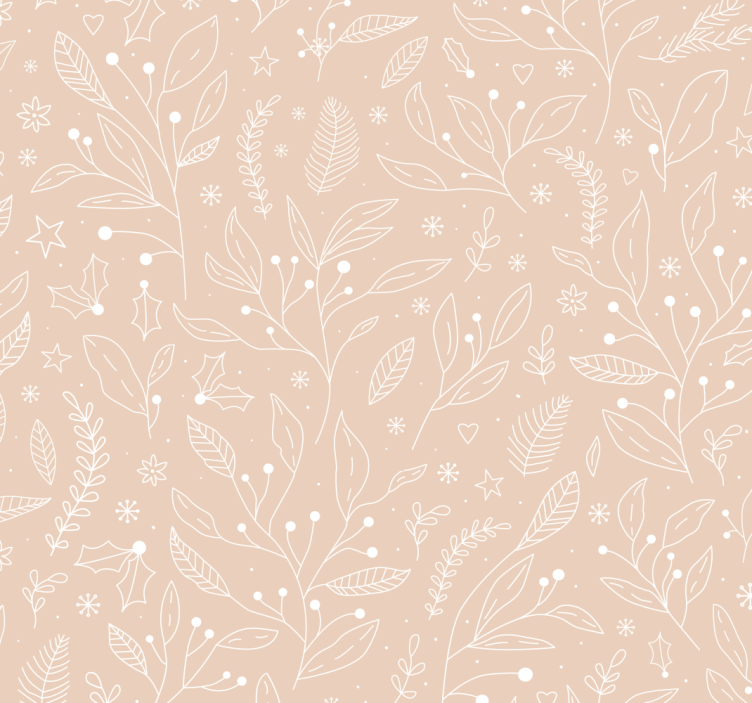 Estor beige plantas navideñas - TenVinilo