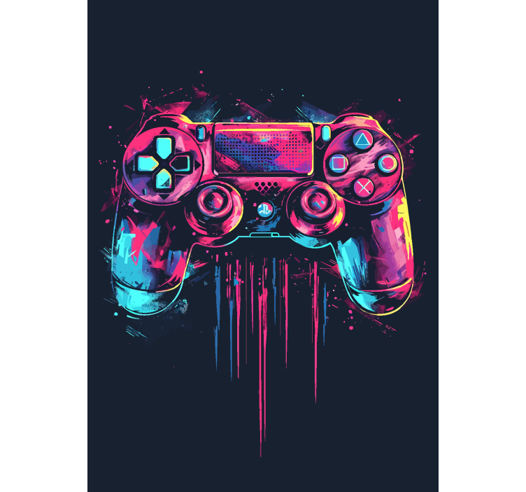 Estor estilo friki control azul y rosa - TenVinilo