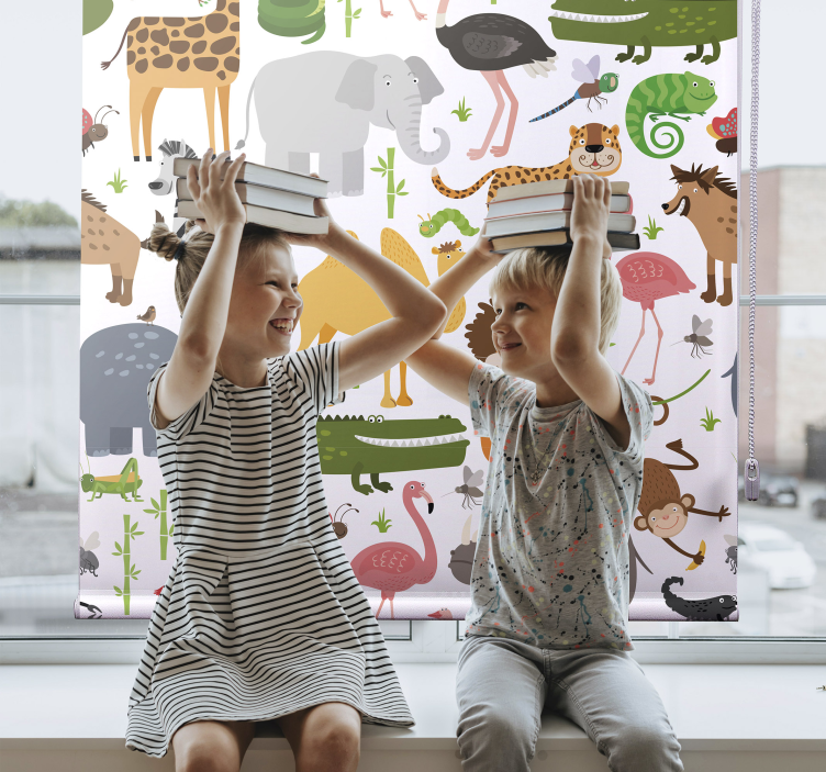 Cortina roller animales amigos animales safari - TenVinilo