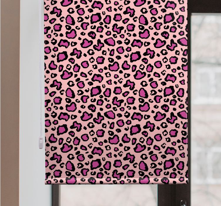 Cortina roller animales estampado de leopardo rosa - TenVinilo