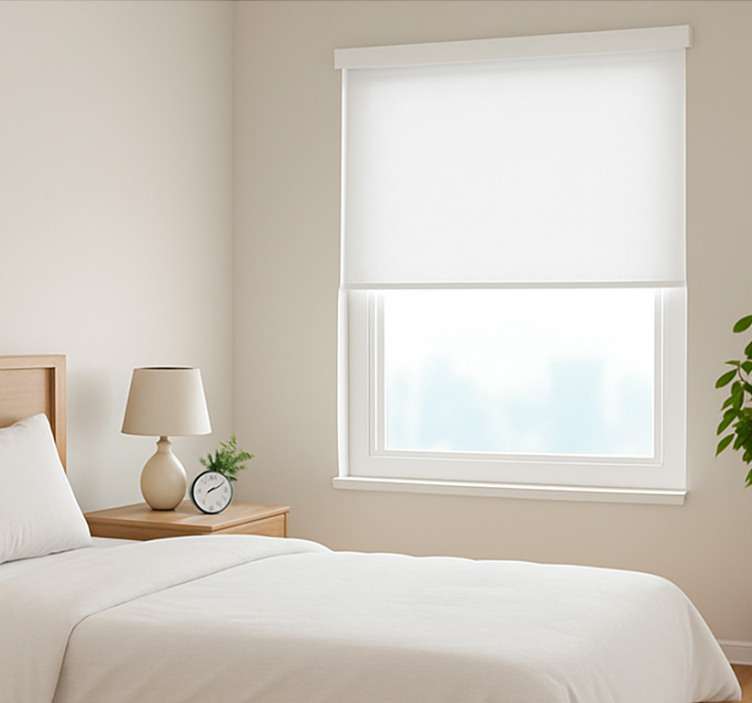 Cortina roller blanca diseño claro y simple - TenVinilo