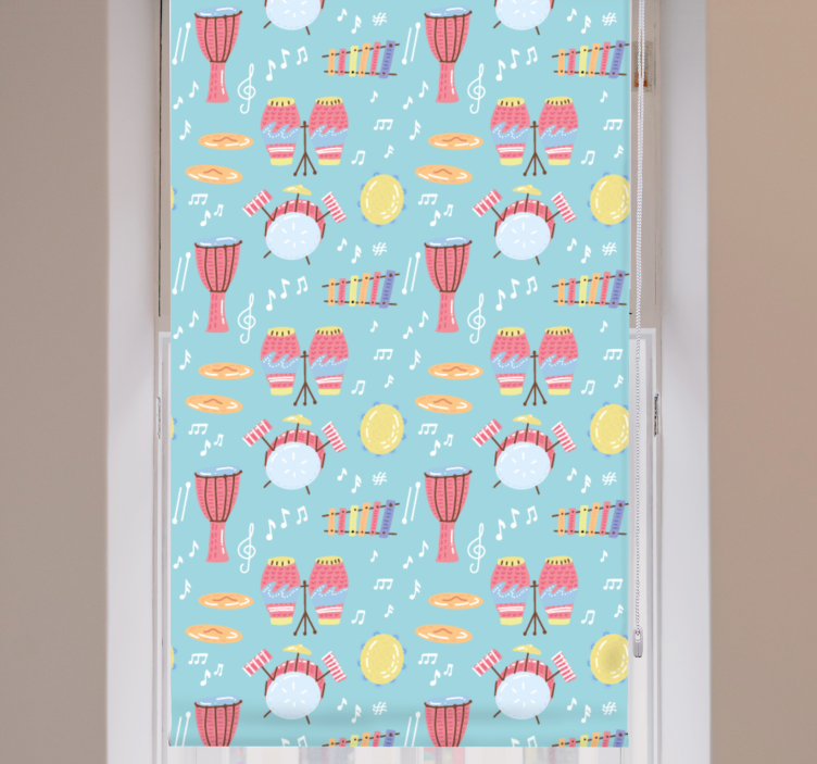 Cortina roller original patrones de instrumentos musicales - TenVinilo