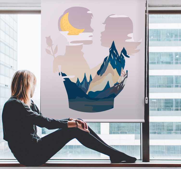 Cortina roller original escena nocturna de montañas - TenVinilo