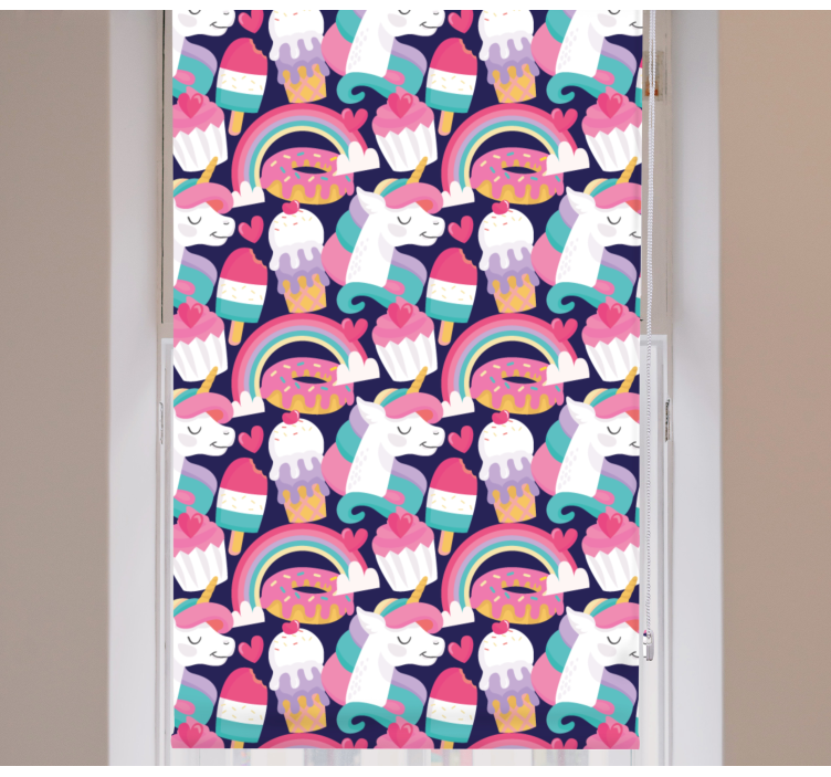 Cortina roller divertida patrón de criatura mágica - TenVinilo