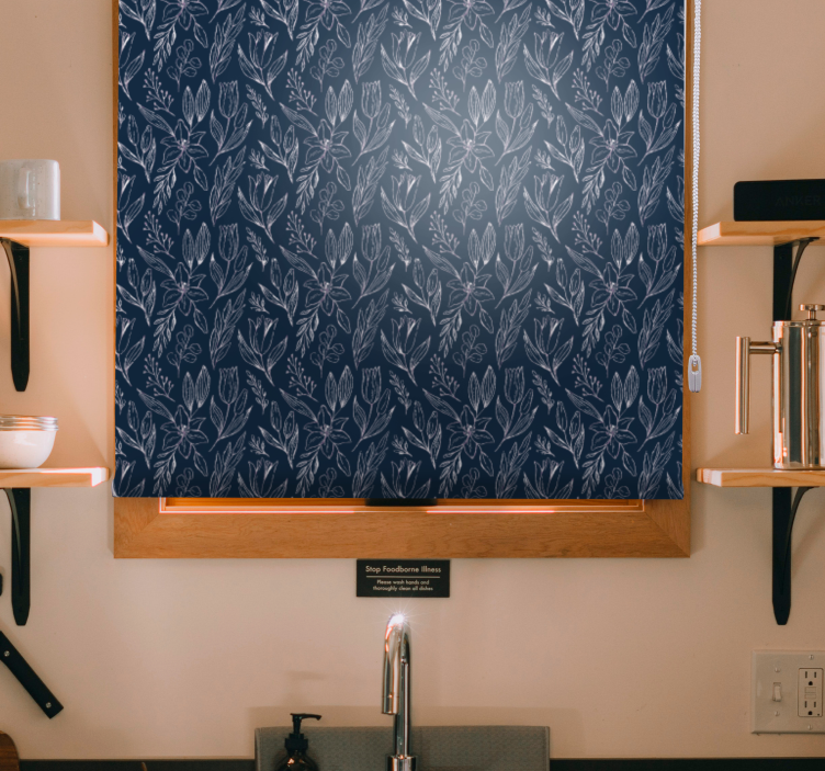 Cortina roller flores elegancia con motivos florales - TenVinilo