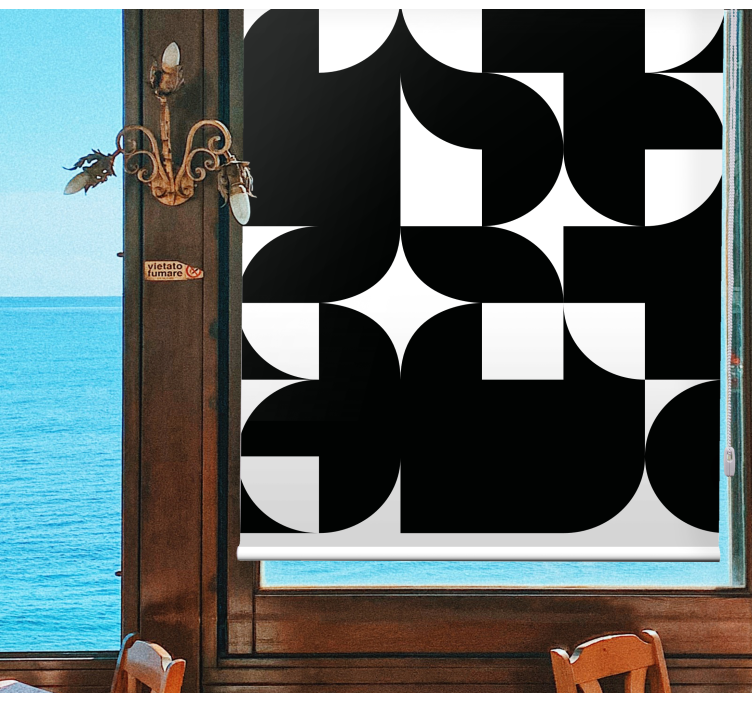 Cortina roller moderno arreglos geométricos energéticos - TenVinilo