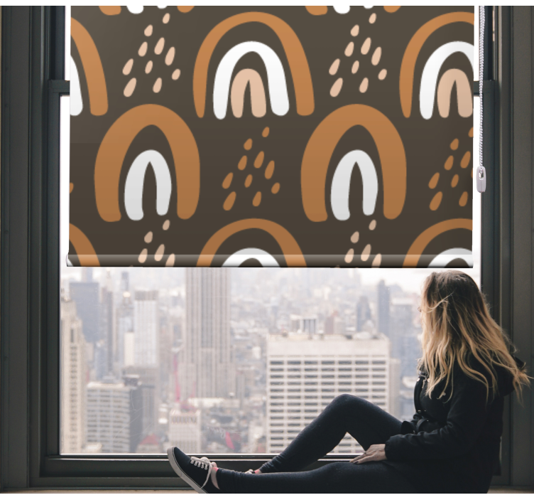 Cortina roller infantil arcoíris terrosos pintados - TenVinilo