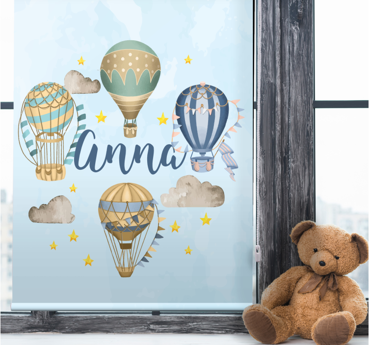Estor dibujos Globos azules con estrellas - TenVinilo
