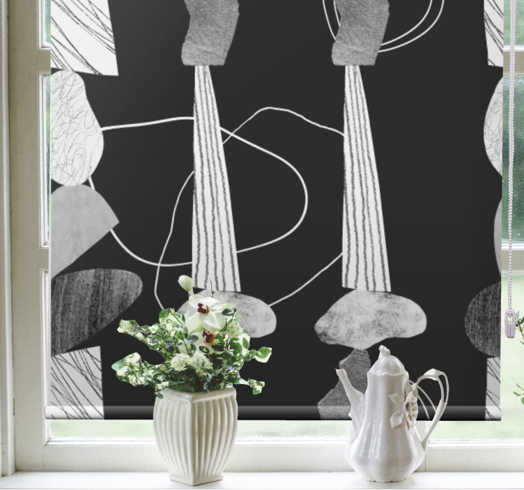 Estor dibujos Líneas de piedra únicas - TenVinilo