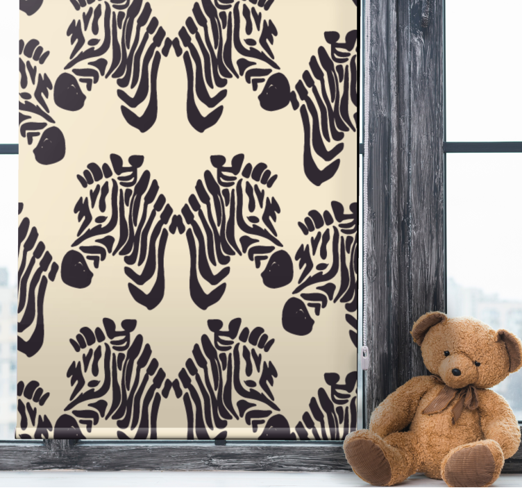 Estor animales Caras de cebra beige - TenVinilo