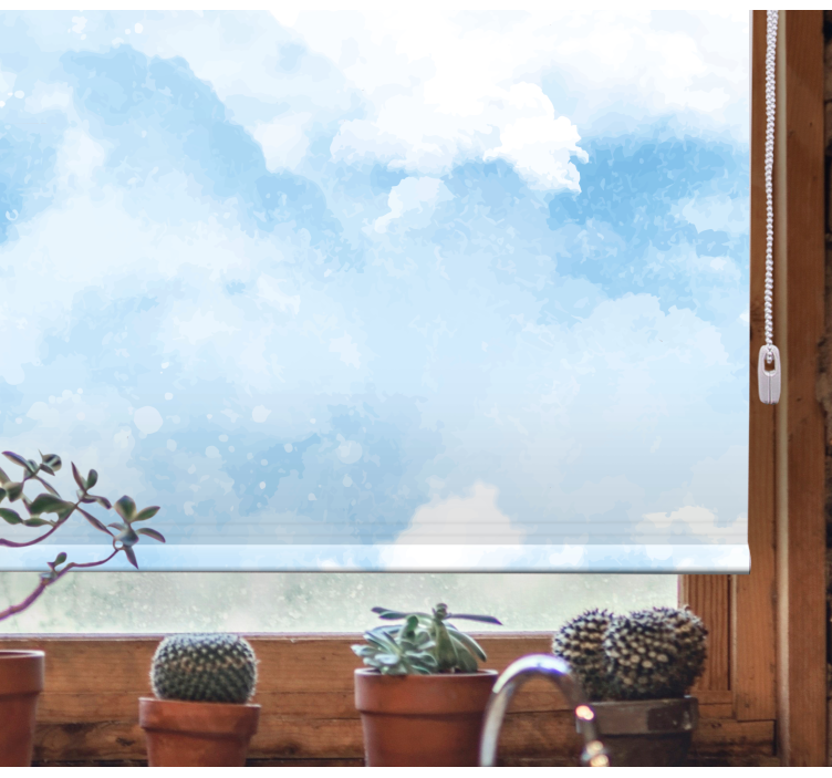 Estor habitación matrimonio Nubes de acuarela - TenVinilo