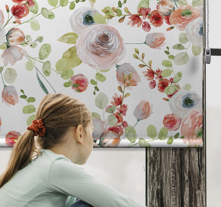 Estor estampado floral primaveral - TenVinilo