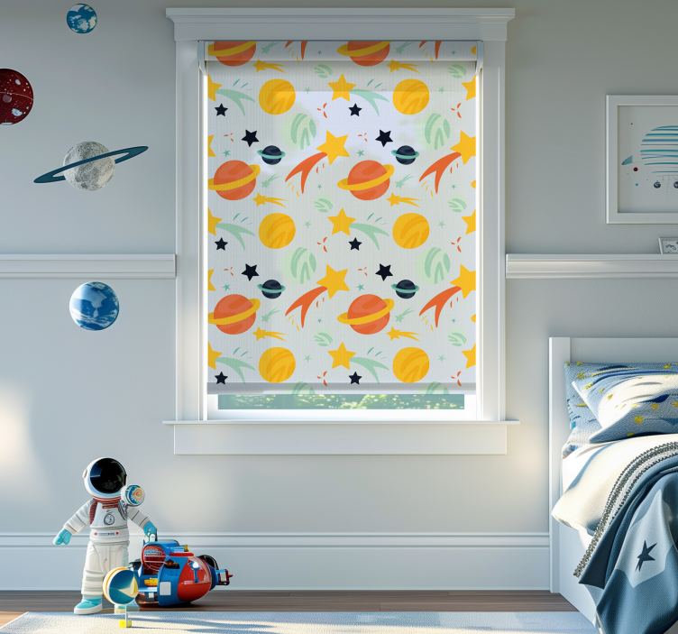 Estor divertido patrón de planetas - TenVinilo