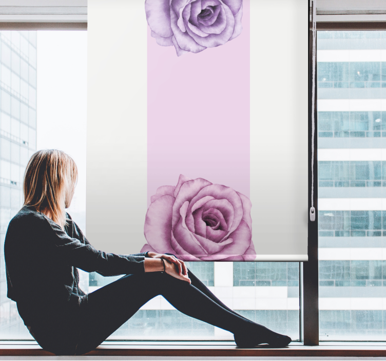 Estor floral Elegantes flores moradas - TenVinilo