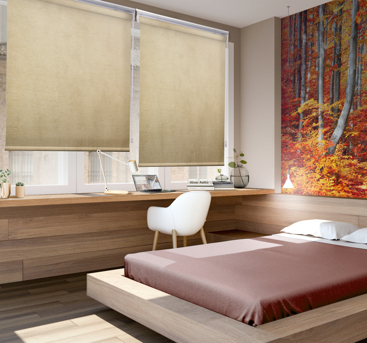 Estor enrollable beige estilo rústico - TenVinilo