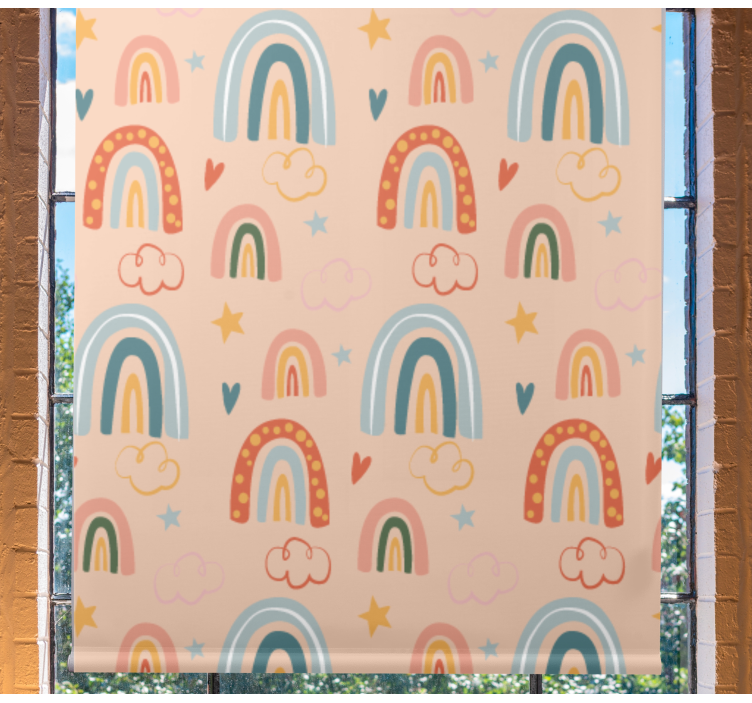 Estor infantil Arco iris naranja doodle - TenVinilo