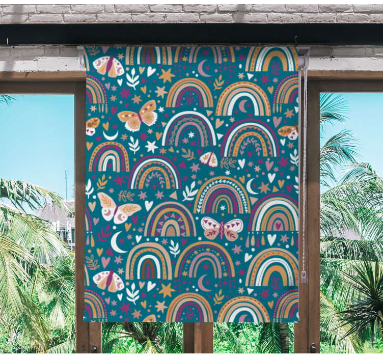 Estor infantil Dibujos animados de mariposas y arcos - TenVinilo