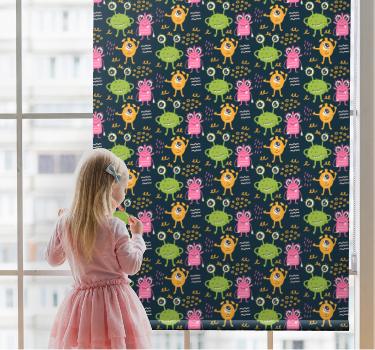 Estor infantil Ilustración de extraterrestres coloridos divertido - TenVinilo