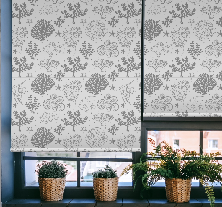 Estor infantil Patrón de animales marinos vintage - TenVinilo