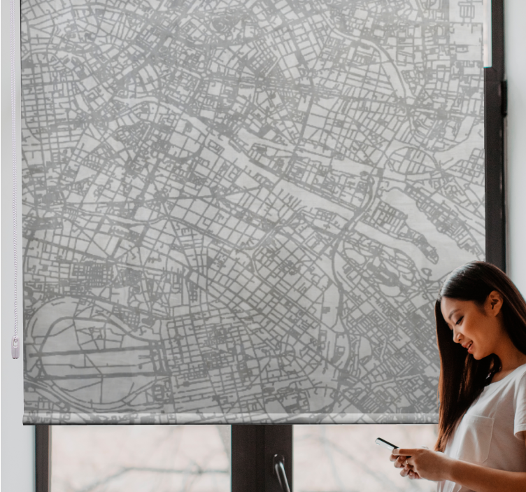 Estor salón Mapa de la ciudad de berlín - TenVinilo