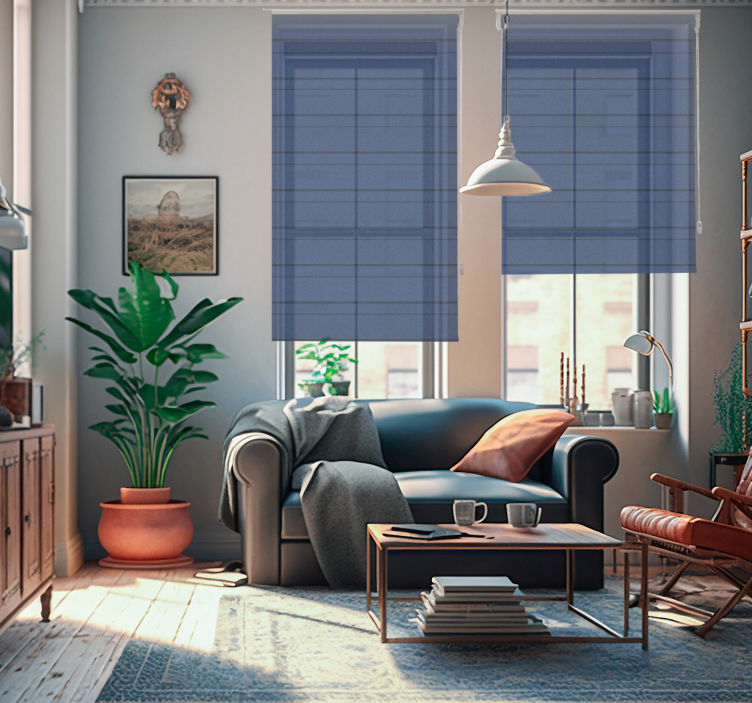 Estor para salón rayas azules - TenVinilo