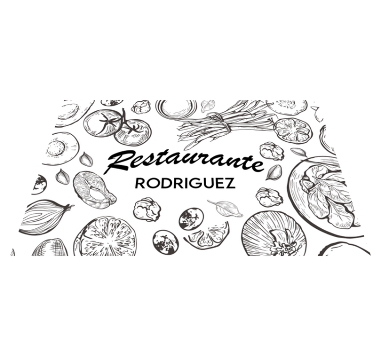 Mantel individual frutas restaurante con nombre - TenVinilo