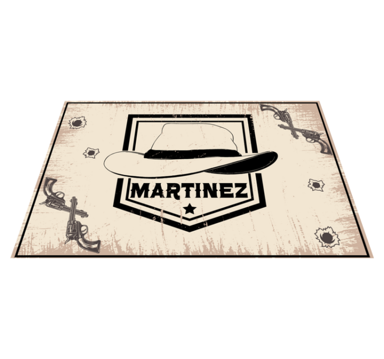 Mantel individual con nombre sombrero vaquero - TenVinilo