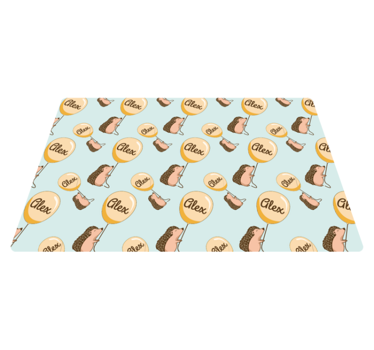 Individual de mesa infantil erizo con globos con nombre - TenVinilo