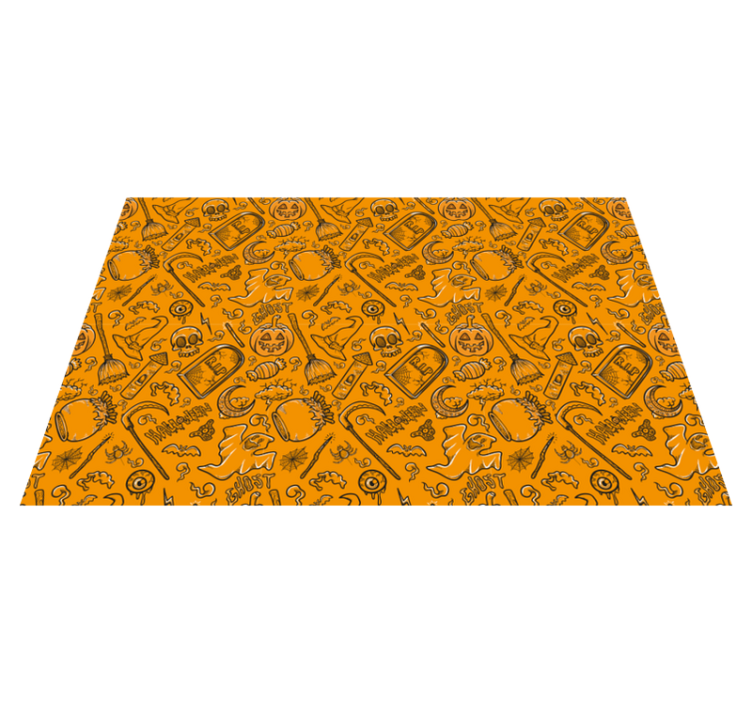 Fantasmas, calabazas y arañas mantel individual de halloween - TenVinilo