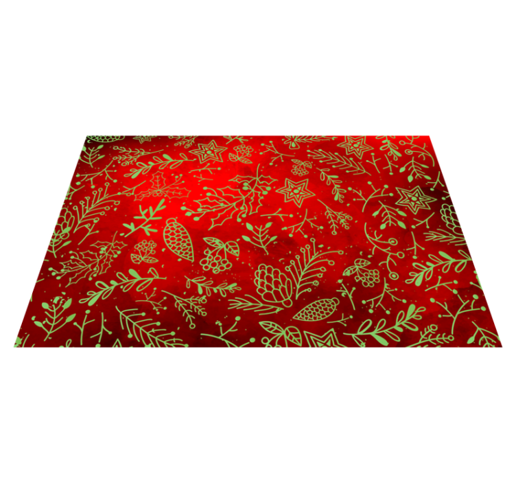 Individual de mesa navideño floral rojo festivo - TenVinilo
