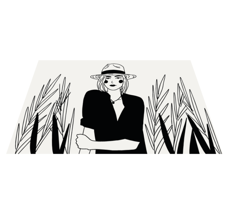 Individual original mesa ilustración de mujer elegante - TenVinilo