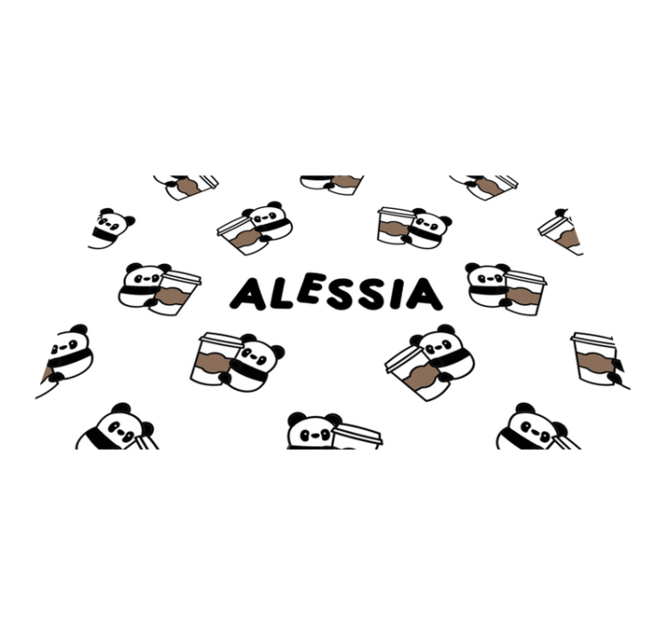 Individual de mesa infantil personajes de panda lindos - TenVinilo