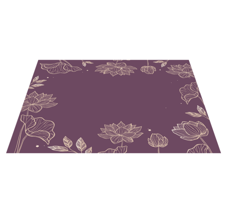 Individual de mesa elegante patrón floral de loto - TenVinilo