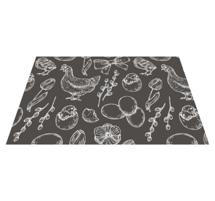 Mantel individual original Aves de corral dibujadas a mano - TenVinilo