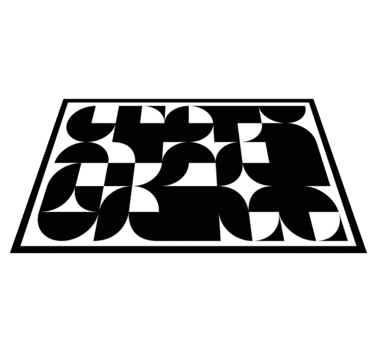 Mantel individual original Patrón de arte geométrico círculo negr - TenVinilo