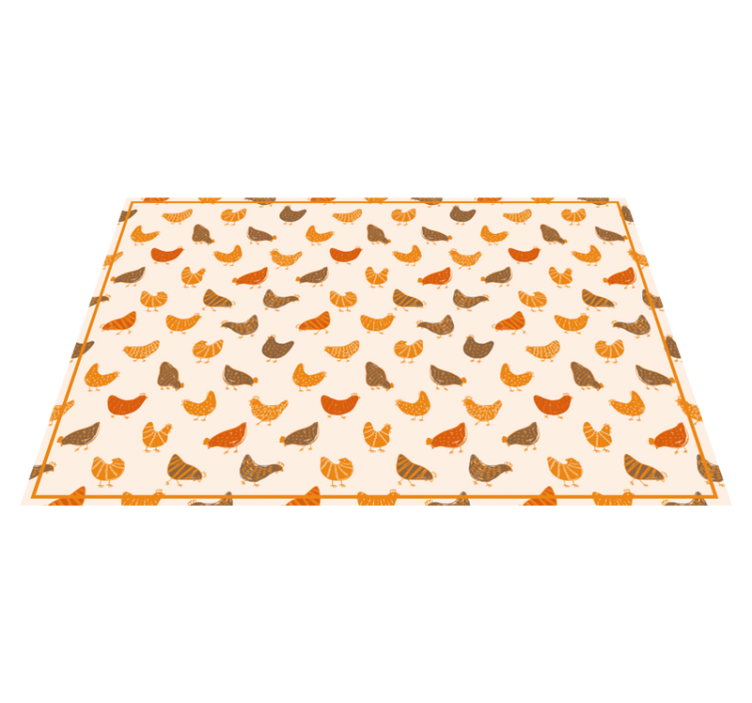 Mantel individual infantil Pollito y pollito patrón naranja - TenVinilo