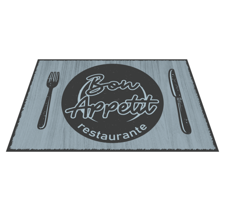 Mantel individual restaurante Azul personalizable con vajilla - TenVinilo