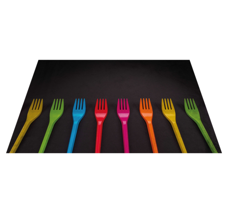 Individual de mesa infantil colección de tenedores coloridos - TenVinilo