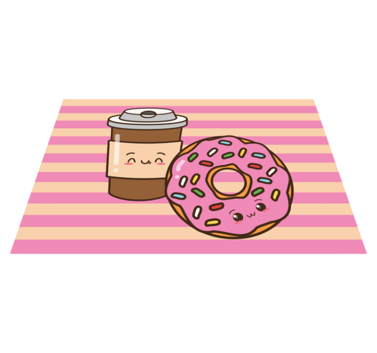 Individual de mesa infantil donut de café lindo - TenVinilo